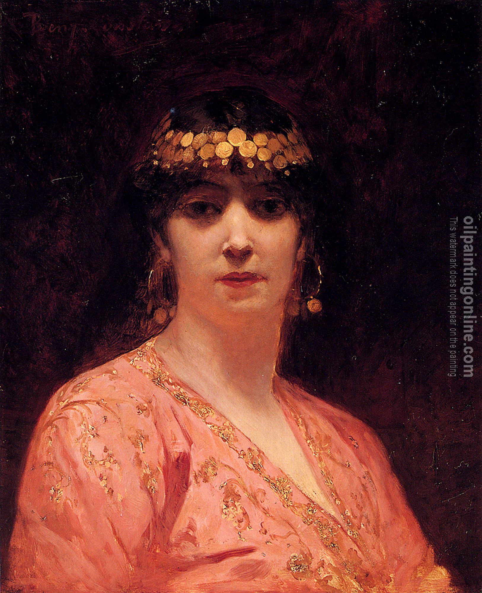 Benjamin Jean Joseph Constant - Portrait Of An Arab Woman